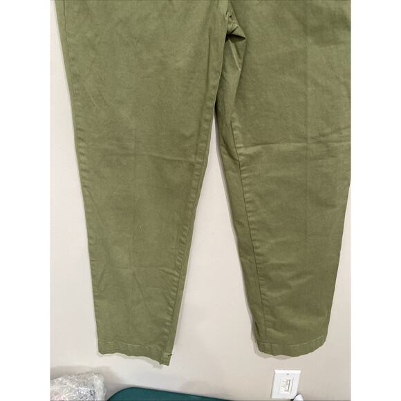 Piombo Women’s Olive Green Chino Straight Leg Stretch Preppy ClassicPants Sz 10 - Picture 3 of 9